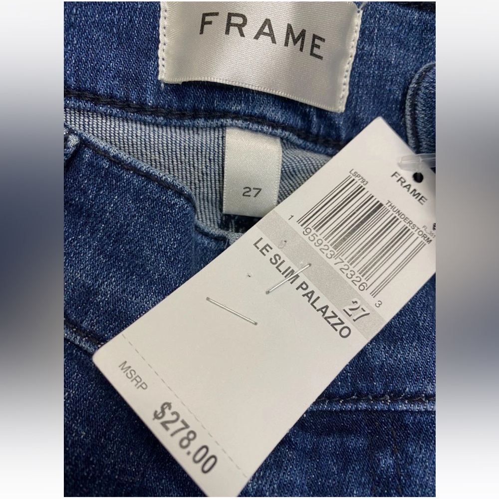 NWT FRAME Women's Thunderstorm Le Slim Palazzo High Rise Wide Leg Jeans Size 27 - Picture 2 of 8